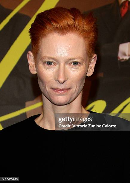 Actress Tilda Swinton attends "Io Sono L'Amore": Milan Screening held at Cinema Colosseo on March 15, 2010 in Milan, Italy.