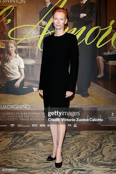 Actress Tilda Swinton attends "Io Sono L'Amore": Milan Screening held at Cinema Colosseo on March 15, 2010 in Milan, Italy.