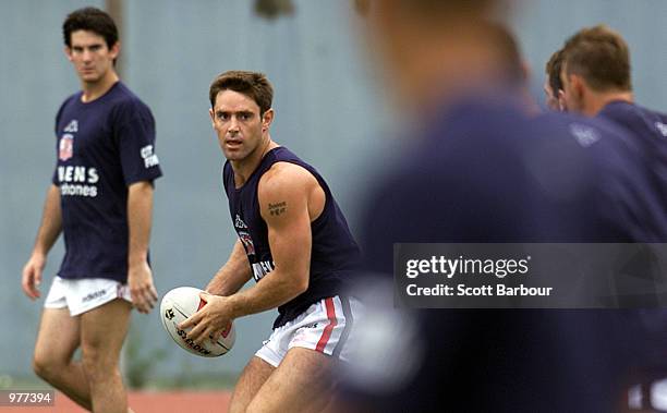 Brad Fittler in action during the Sydney Roosters training session held at E.S Marks Field, Sydney Australia. DIGITAL IMAGE. Mandatory Credit: Scott...