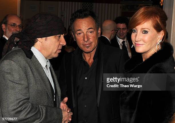 *Exclusive* Steven Van Zandt, Bruce Springsteen and Patti Scialfa attend the 25th Annual Rock and Roll Hall of Fame Induction Ceremony dinner at...