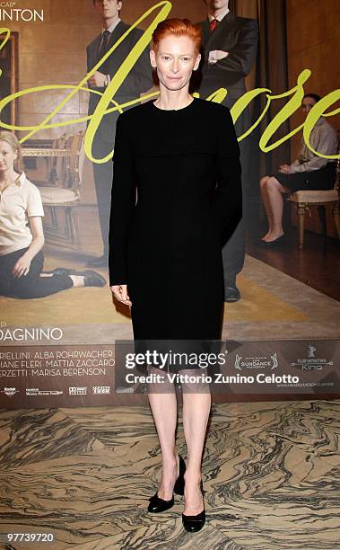 Actress Tilda Swinton attends "Io Sono L'Amore": Milan Screening held at Cinema Colosseo on March 15, 2010 in Milan, Italy.