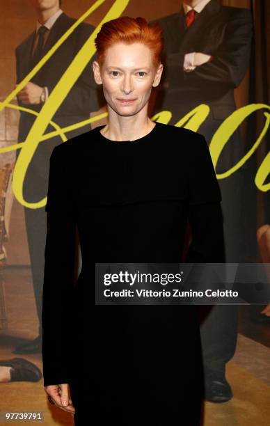 Actress Tilda Swinton attends "Io Sono L'Amore": Milan Screening held at Cinema Colosseo on March 15, 2010 in Milan, Italy.