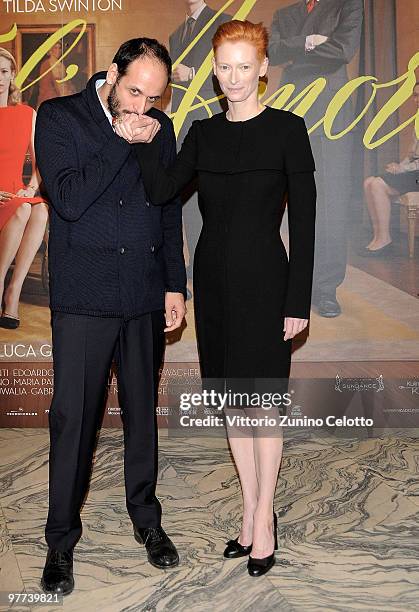 Luca Guadagnino and Tilda Swinton attend "Io Sono L'Amore": Milan Screening held at Cinema Colosseo on March 15, 2010 in Milan, Italy.