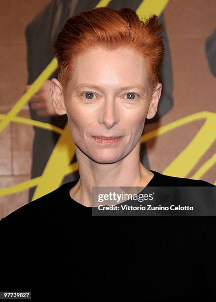 Actress Tilda Swinton attends "Io Sono L'Amore": Milan Screening held at Cinema Colosseo on March 15, 2010 in Milan, Italy.