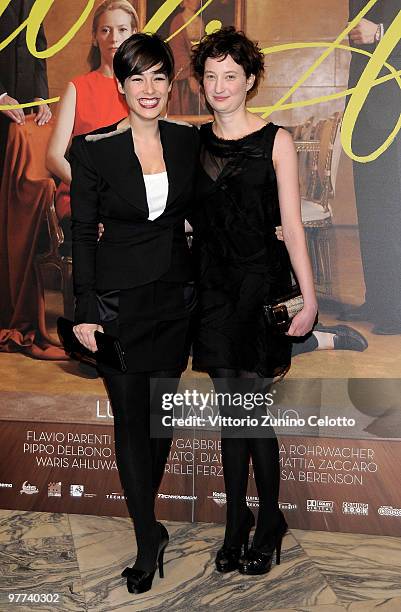 Diane Fleri and Alba Rohrwacher attend "Io Sono L'Amore": Milan Screening held at Cinema Colosseo on March 15, 2010 in Milan, Italy.