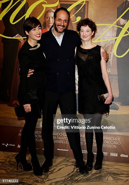 Diane Fleri, Luca Guadagnino, Alba Rohrwacher attend "Io Sono L'Amore": Milan Screening held at Cinema Colosseo on March 15, 2010 in Milan, Italy.