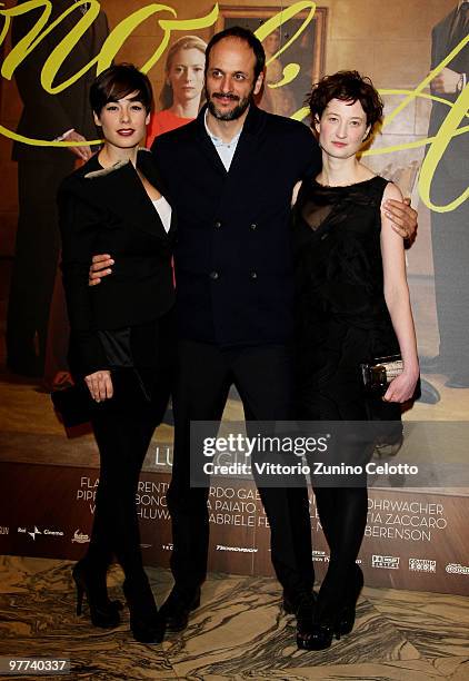 Diane Fleri, Luca Guadagnino, Alba Rohrwacher attend "Io Sono L'Amore": Milan Screening held at Cinema Colosseo on March 15, 2010 in Milan, Italy.