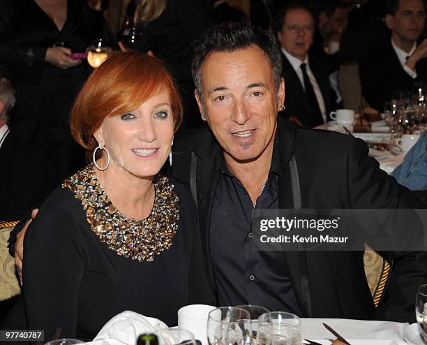 Exclusive* Patti Scialfa and Bruce Springsteen attends the 25th Annual Rock and Roll Hall of Fame Induction Ceremony at The Waldorf=Astoria on March...