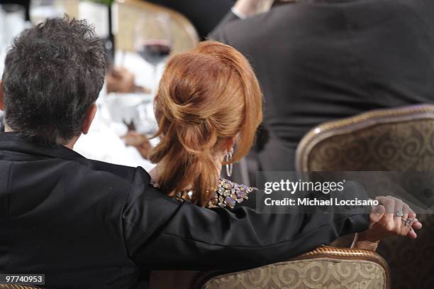 Musician Bruce Springsteen and Patti Scialfa attend the 25th Annual Rock And Roll Hall of Fame Induction Ceremony at the Waldorf=Astoria on March 15,...