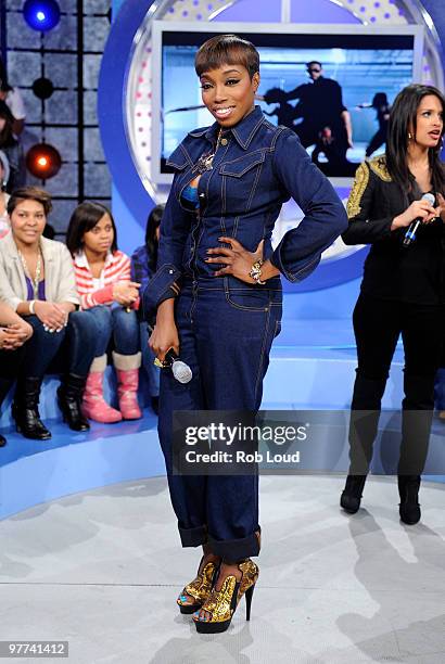 Estelle visits BET's 106 & Park at BET Studios on March 15, 2010 in New York City.