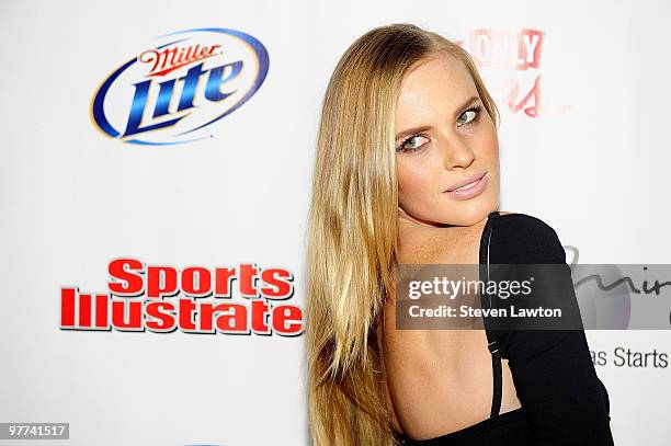 Sports Illustrated swimsuit model Anne V arrives for Sports Illustrated swimsuit on location launch party at the Jet Nightclub at The Mirage Hotel &...