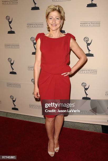 Actress Edie Falco attends an evening with "Nurse Jackie" at Leonard H. Goldenson Theatre on March 15, 2010 in North Hollywood, California.