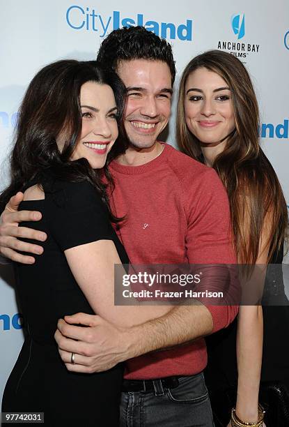 Actress Julianna Margulies, actor Steven Strait and actress Dominik Garcia-Lorido arrive at Anchor Bay Films' "City Island" premiere held at the...