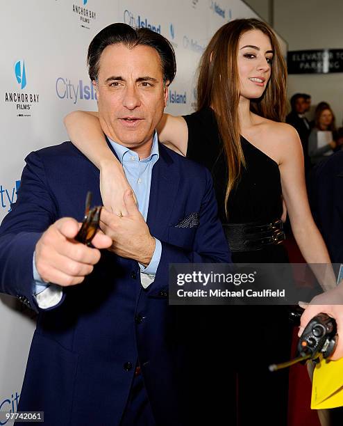 Actor Andy Garcia and actress Dominik Garcia-Lorido arrive at the Los Angeles premiere of "City Island" held at Westside Pavillion Cinemas on March...