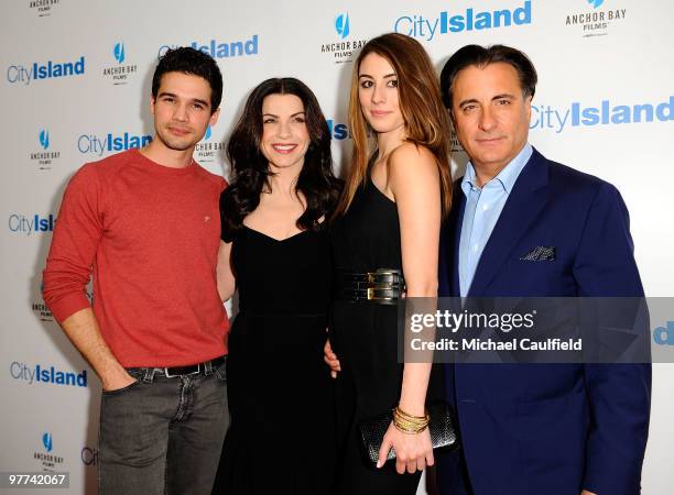 Actor Steven Strait, actress Julianna Margulies, actress Dominik Garcia-Lorido, and actor Andy Garcia arrive at the Los Angeles premiere of "City...