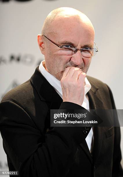 Inductee Phil Collins of Genesis attends the 25th Annual Rock And Roll Hall of Fame Induction Ceremony at the Waldorf=Astoria on March 15, 2010 in...