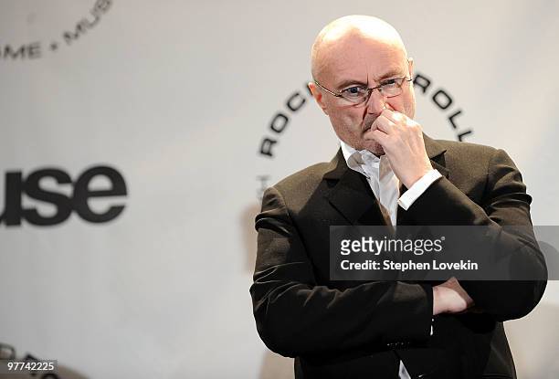 Inductee Phil Collins of Genesis attends the 25th Annual Rock And Roll Hall of Fame Induction Ceremony at the Waldorf=Astoria on March 15, 2010 in...