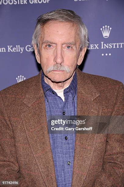 Playwright Edward Albee attends The Wooster Group's 2010 Benefit Art Auction at the Sean Kelly Gallery on March 15, 2010 in New York City.