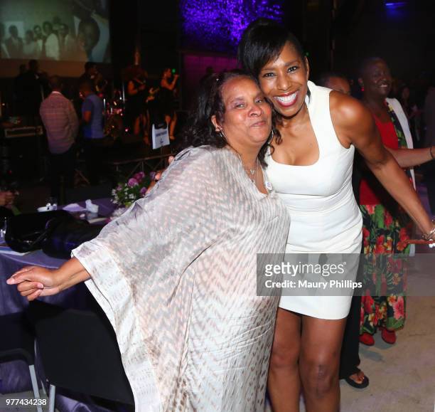 Dawn Lewis and Charisse Beamond Weaver attend the Brotherhood Crusade 50th Golden Anniversary Community Thank You Event at the California Science...
