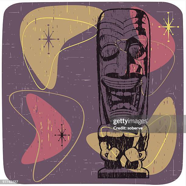 retro tiki - tribal art stock illustrations