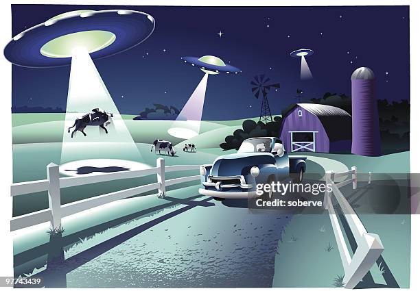 stockillustraties, clipart, cartoons en iconen met alien invasion - alien