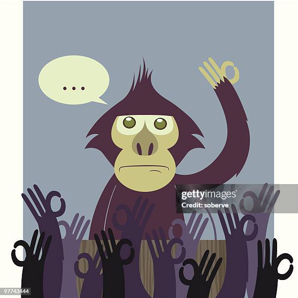 the missing link - animal hand stock illustrations