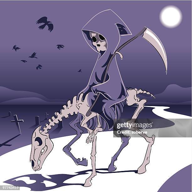 grim reaper - funny skeleton stock illustrations