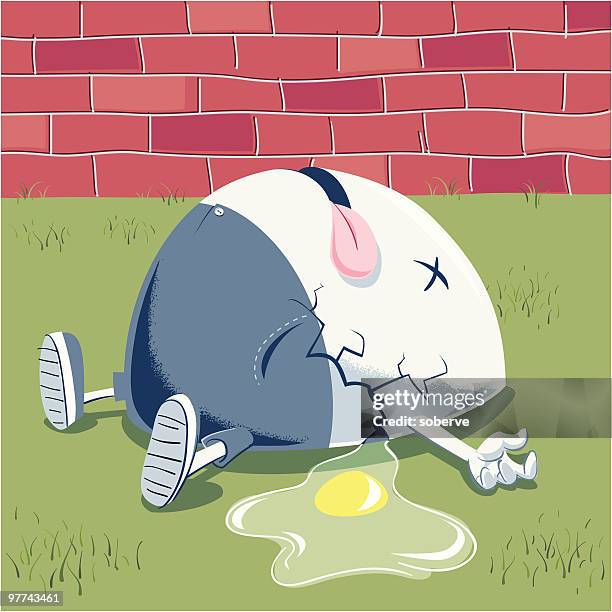 humpty dumpty gebrochen - liegen stock-grafiken, -clipart, -cartoons und -symbole