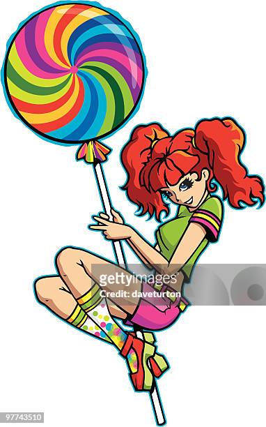 lollypop anime girl - daisy dukes stock illustrations