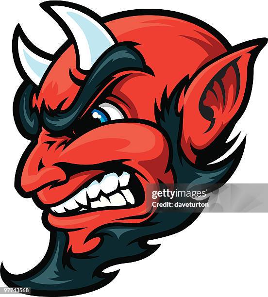 red devil head - devils stock illustrations