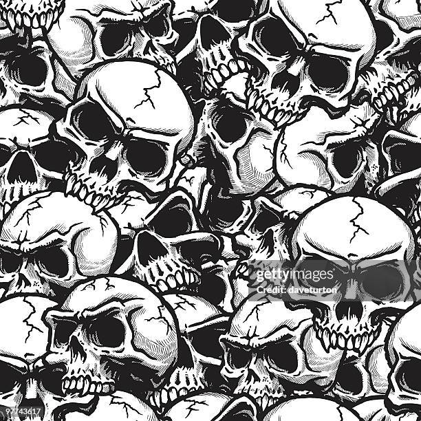 skull seamless pattern - skull stock illustrations