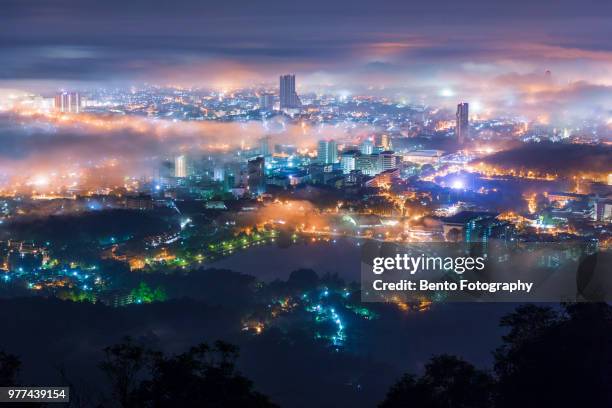 unseen thailand : hatyai city in the mist - hat yai stock pictures, royalty-free photos & images