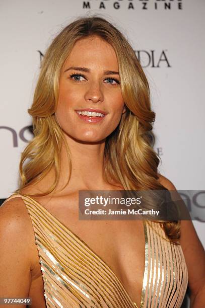 Model Julie Henderson attends Gotham Magazine's Annual Gala hosted by Alicia Keys and presented by Bing at Capitale on March 15, 2010 in New York...