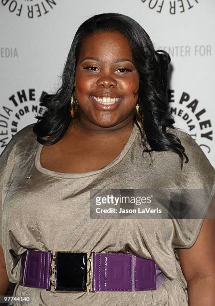 Actress Amber Riley attends the "Glee" event at the 27th annual PaleyFest at Saban Theatre on March 13, 2010 in Beverly Hills, California.