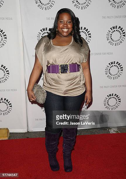 Actress Amber Riley attends the "Glee" event at the 27th annual PaleyFest at Saban Theatre on March 13, 2010 in Beverly Hills, California.