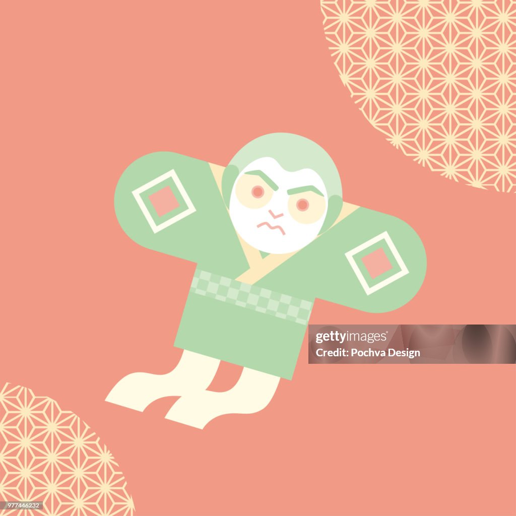 Japanese kite vector illustration