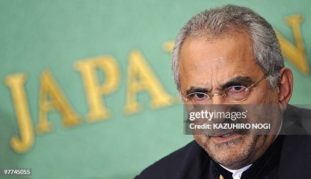 East Timorese President Jose Ramos-Horta delivers a speech during a press conference at the Japan National Press Club in Tokyo on March 16, 2010....