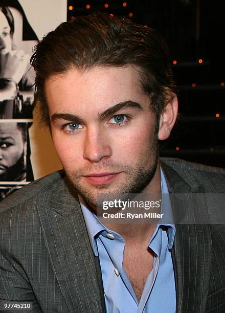 Actor Chace Crawford poses at the screening of the film 'Twelve' at the ShoWest showcase during ShoWest 2010 held at Cinemark Orleans 18 on March 15,...