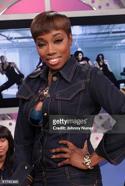 Recording artist Estelle visits BET's "106 & Park" at BET Studios on March 15, 2010 in New York City.