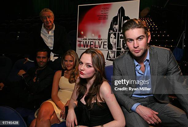 Director Joel Schumacher , producer Charlie Corwin, actress Esti Ginzburg, actress Emily Meade and actor Chace Crawford pose at the screening of the...