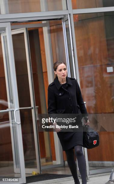Rose Byrne on location for "Damages" on the streets of Manhattan on March 15, 2010 in New York City.