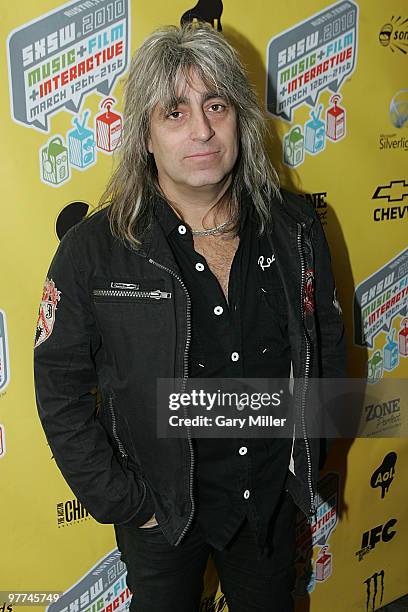 Musician Mikkey Dee of Motorhead arrives on the red carpet for a screening of "Lemmy" at the Paramount Theater during the South By Southwest Film...