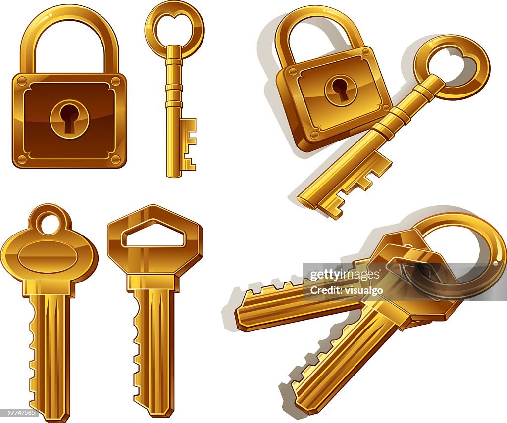 Lock Key Figure Lock And Key High-Res Vector Graphic - Getty Images