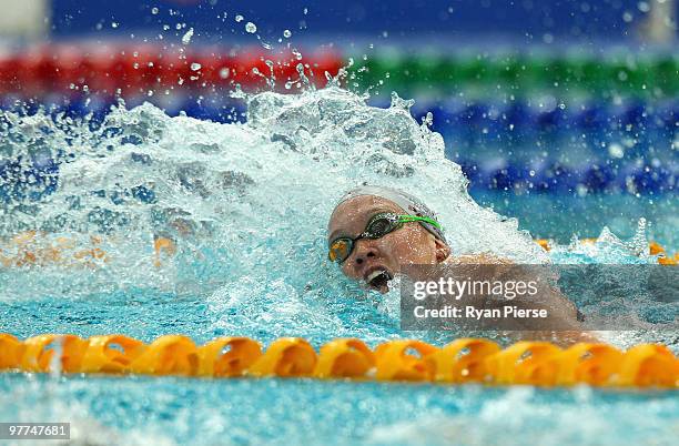 Kylie Palmer of Australia in action during the Woman's 200m Freestyle Final during day one of the 2010 Australian Swimming Championships at Sydney...