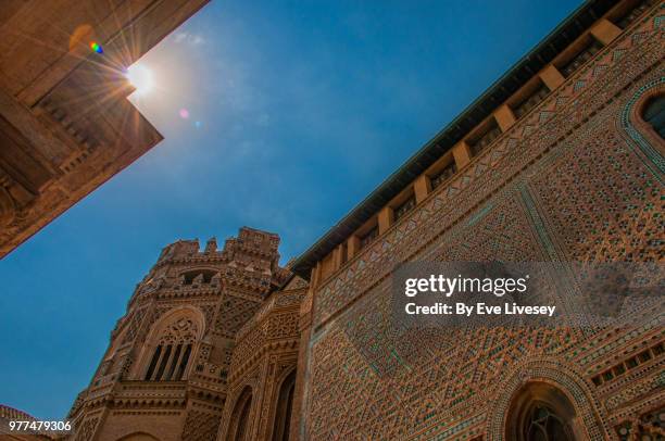 cathedral of the saviour, zaragoza, aragon, spain, europe - mudéjar stock pictures, royalty-free photos & images