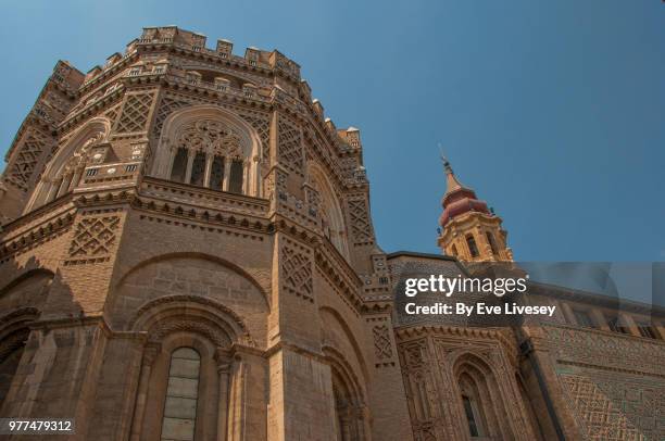 cathedral of the saviour, zaragoza, aragon, spain, europe - mudéjar stock pictures, royalty-free photos & images