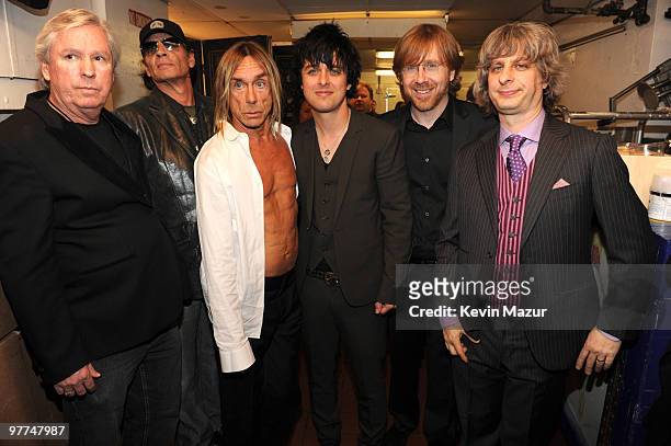 Exclusive* Iggy Pop, Billie Joe Armstrong of Green Day and Trey Anastasio of Phish attends the 25th Annual Rock and Roll Hall of Fame Induction...