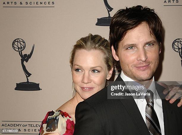 Actress Jennie Garth and actor Peter Facinelli attend an evening with "Nurse Jackie" at Leonard H. Goldenson Theatre on March 15, 2010 in North...