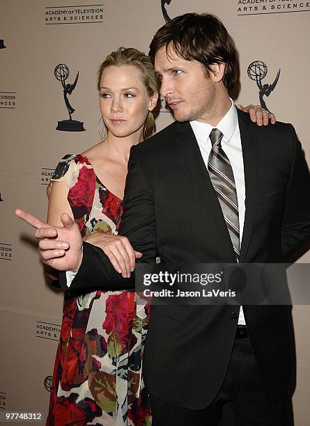 Actress Jennie Garth and actor Peter Facinelli attend an evening with "Nurse Jackie" at Leonard H. Goldenson Theatre on March 15, 2010 in North...