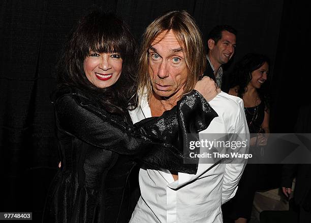 Exclusive* Ronnie Spector and Iggy Pop attend the 25th Annual Rock and Roll Hall of Fame Induction Ceremony at Waldorf=Astoria on March 15, 2010 in...